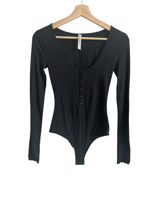 Intimately By Free People Tops - Intimately Free People Bodysuit Size XS Black Long Sleeve Snaps Top Blouse